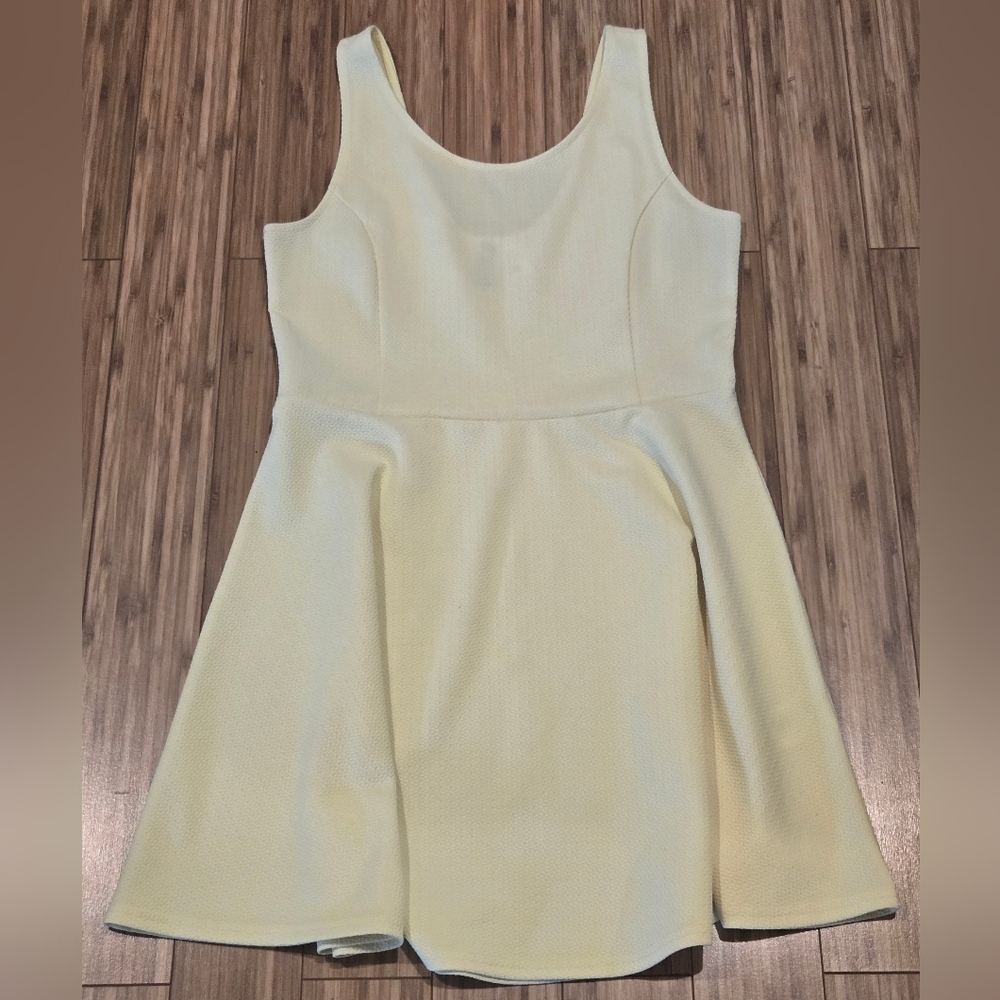 H&M Pale Yellow Fit-and-Flare Mini Dress